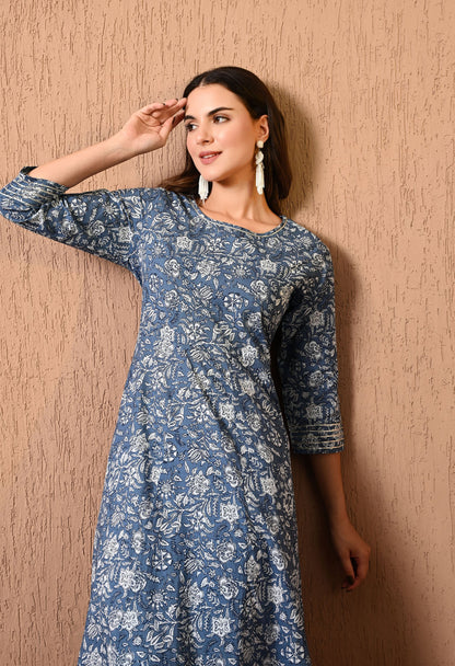 Blue Gotta Anarkali Kurta