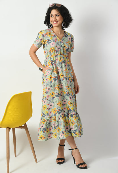 Cotton  A-line Pocket Dress