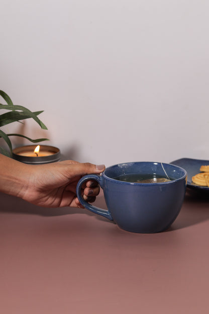 Indigo Ceramic Soup Mug - Ayuda Homes