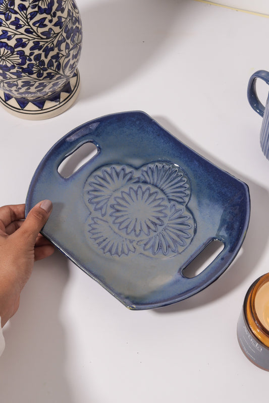 Indigo Ceramic Platter - Ayuda Homes