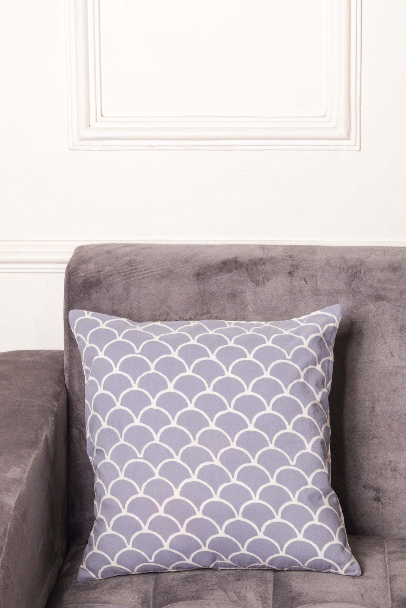 Slate Cushion Cover - Block Printed