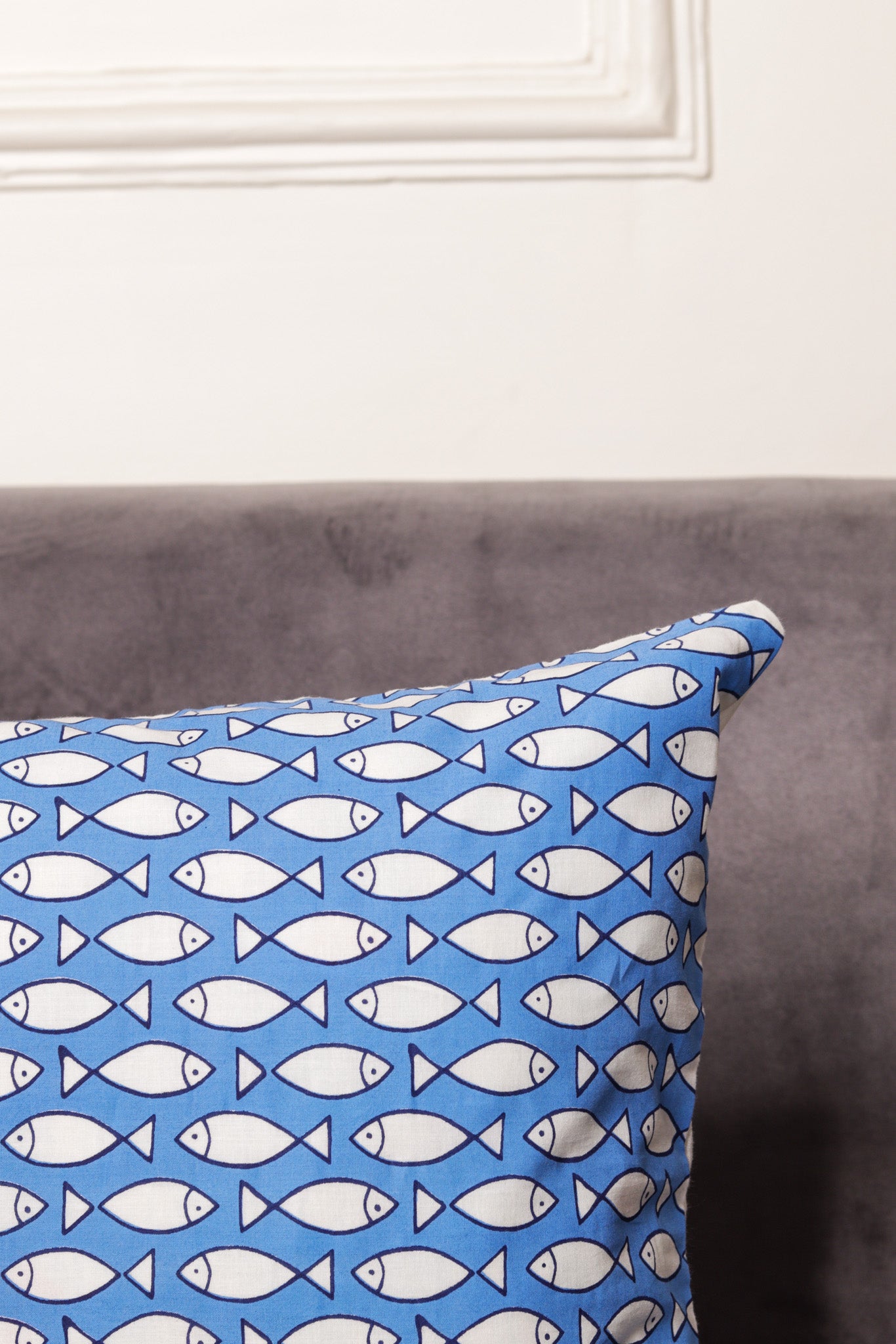 Under the Sea Cushion Cover - Block Printed