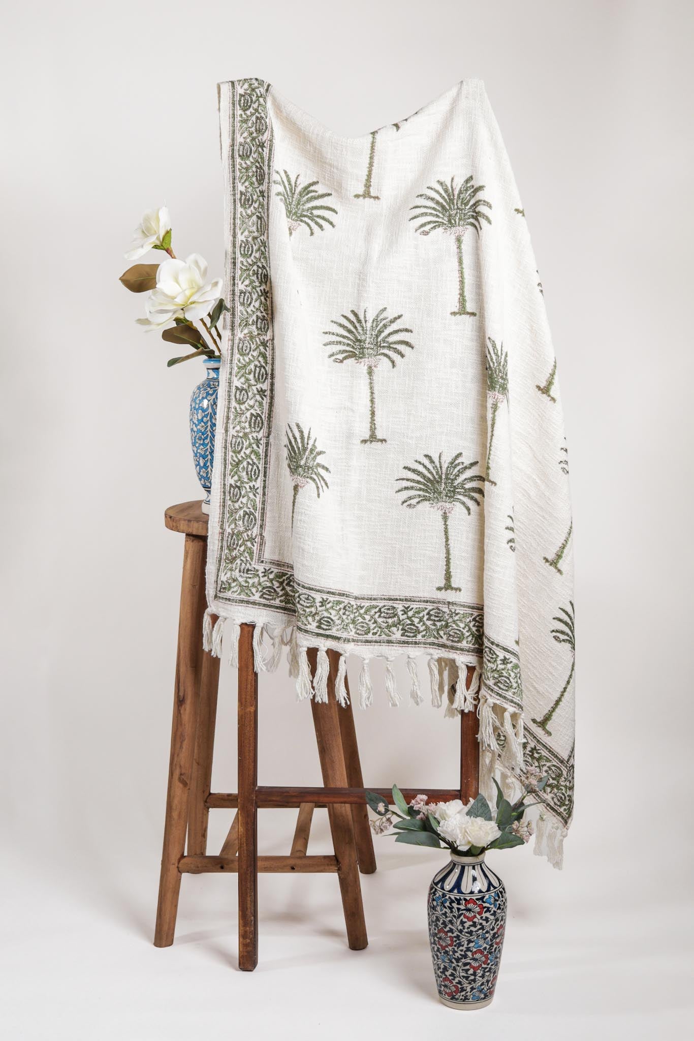 Palm Tree Cotton Throw