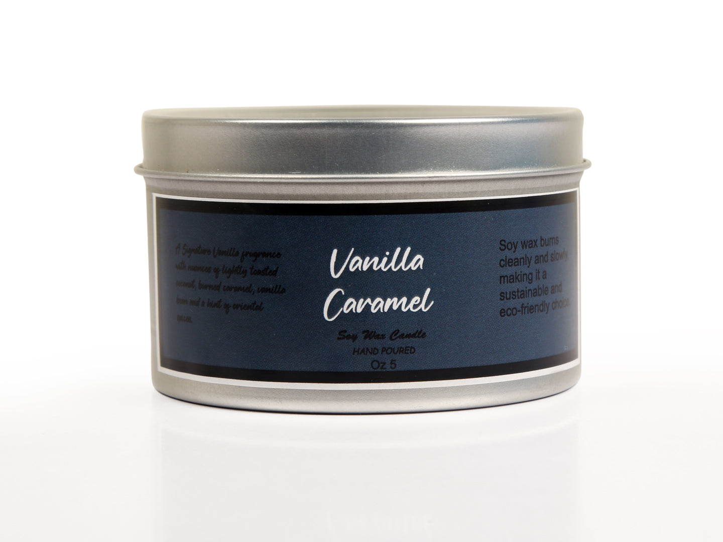 Vanilla Caramel Scented Candle - Soy Wax | Tin Jar - Ayuda Homes