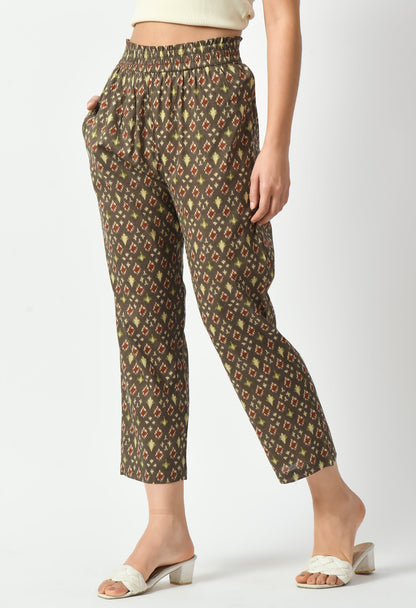 Ikat Relaxed Cotton Trousers