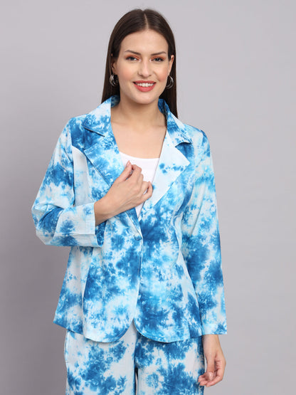 Blue Cotton Tie-dye Print Co-ord Set