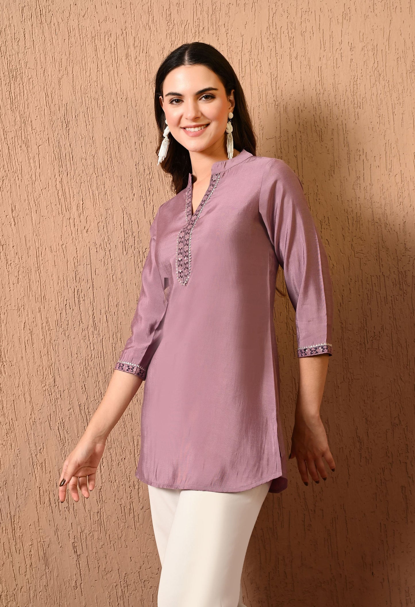 Lavender Embroidered Tunic