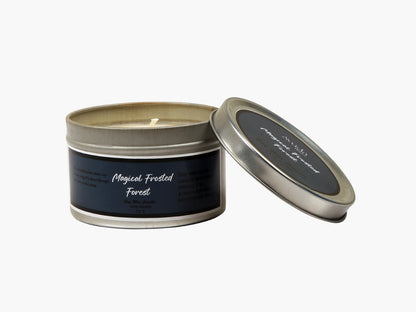 Magical Frosted Forest Scented Candle - Soy Wax | Tin Jar - Ayuda Homes