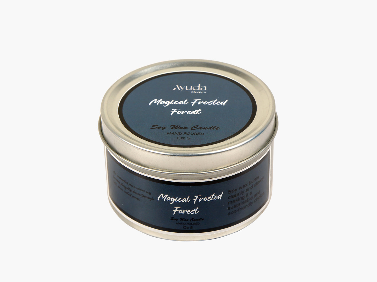 Magical Frosted Forest Scented Candle - Soy Wax | Tin Jar - Ayuda Homes