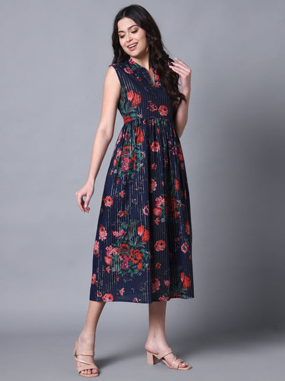 Navy Flower Dress