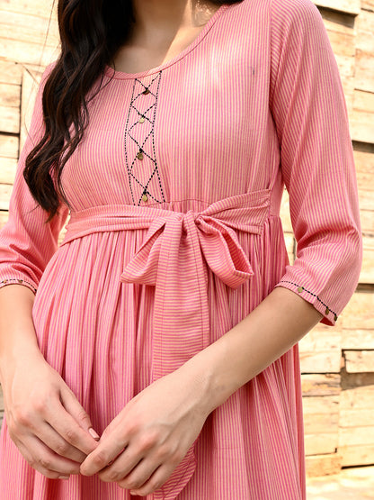 Blush Pink Belt Dress