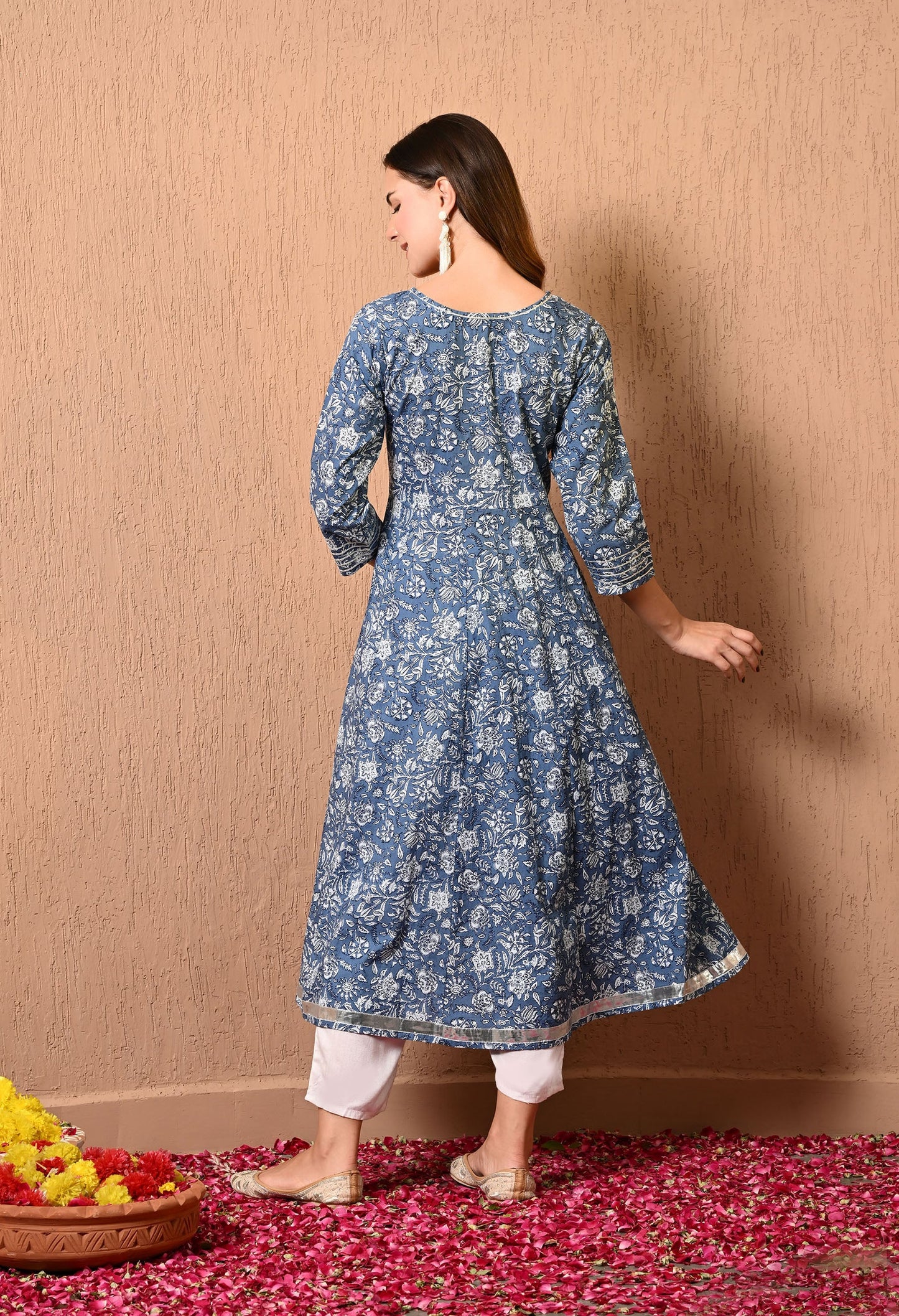 Blue Gotta Anarkali Kurta