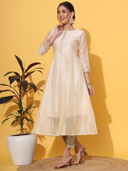 Cream  Kurta Pant Set