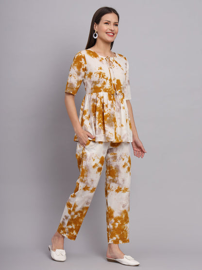 Mustard Tie-dye Co-ord Set