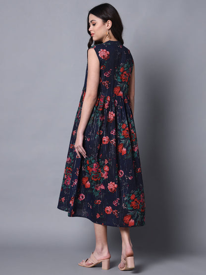 Navy Flower Dress