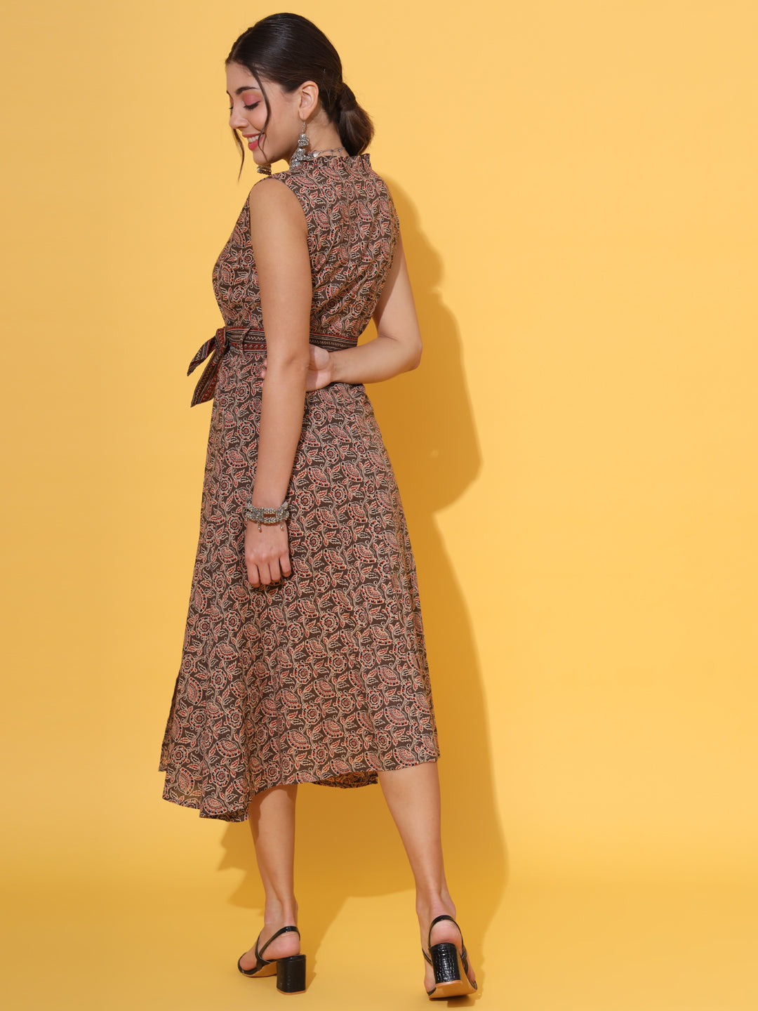 A-line Sleeveless Midi Dress