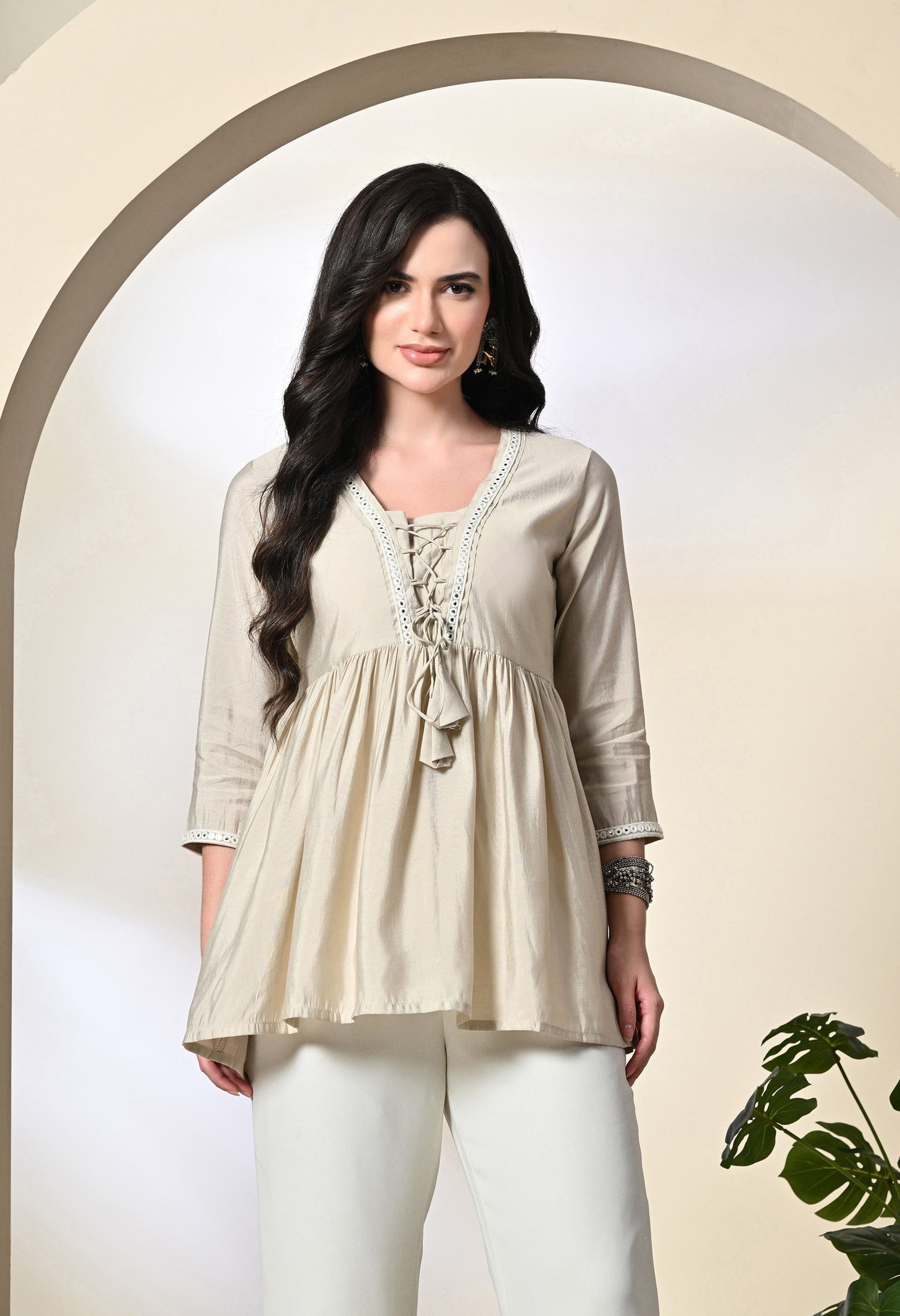 Cream Embroidered Tunic