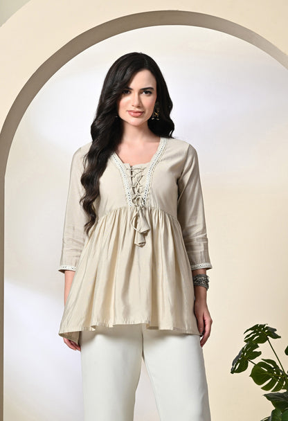 Cream Embroidered Tunic