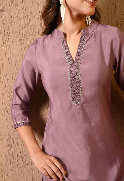 Lavender Embroidered Tunic