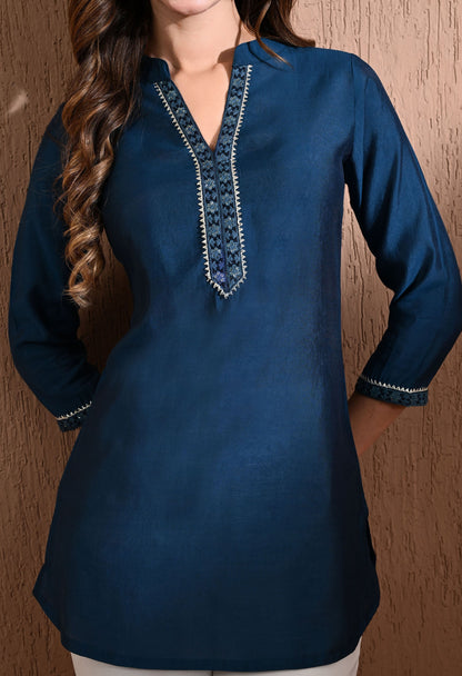 Blue Embroidered Tunic