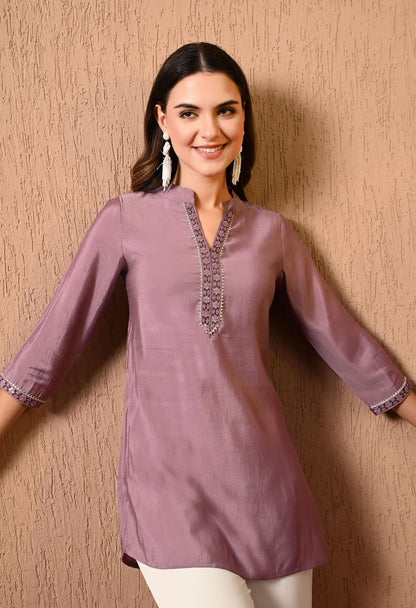 Lavender Embroidered Tunic