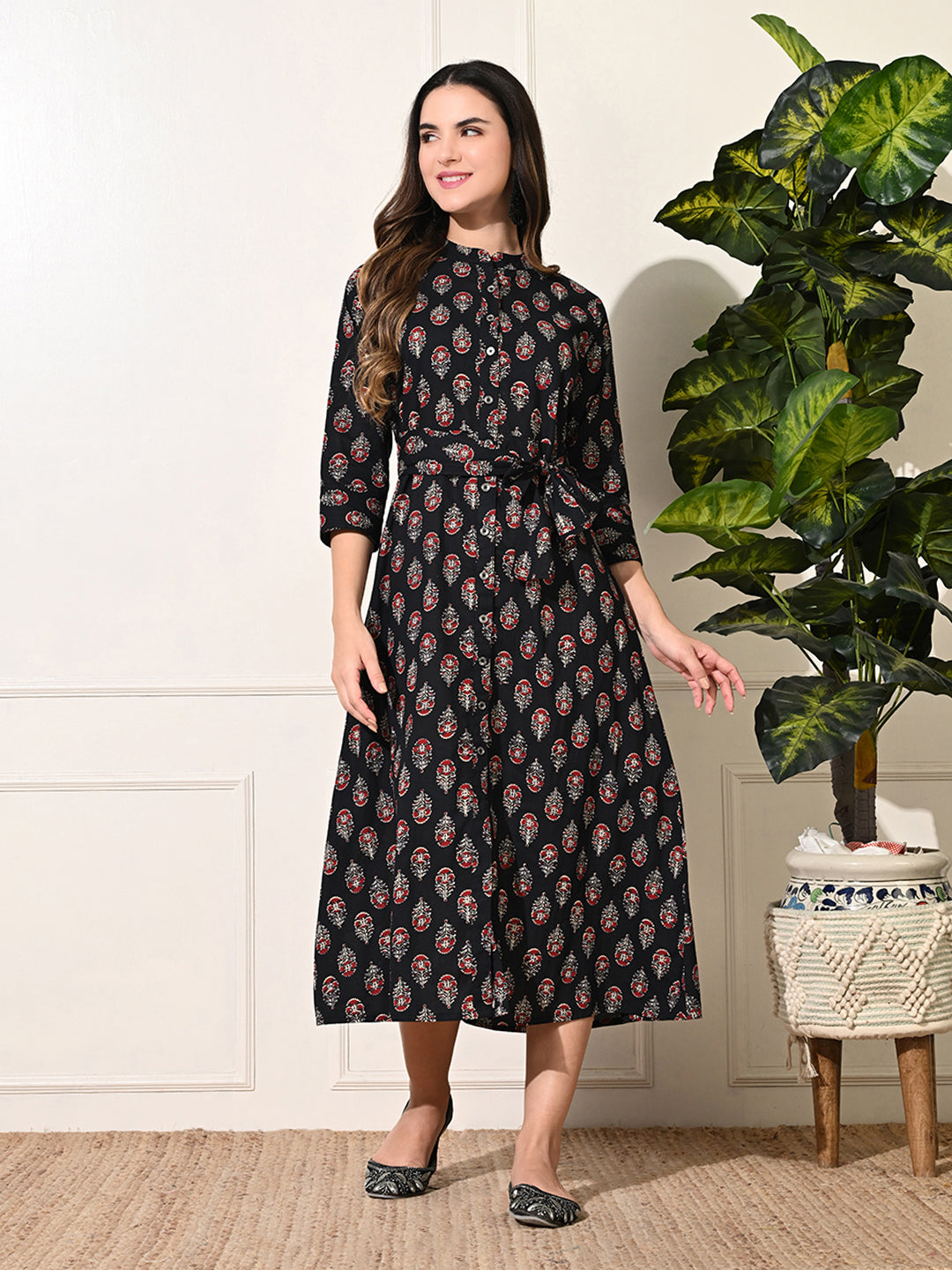 Heritage Black A-Line Dress