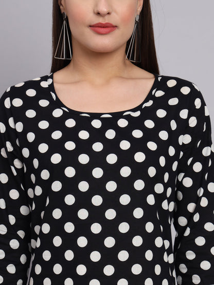 Black And White Polka Dot Aline Dress