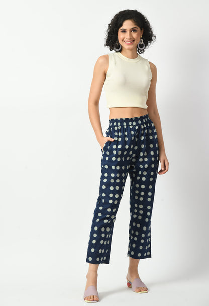 Indigo Relaxed Cotton Trousers