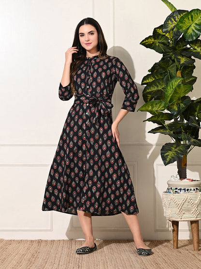 Heritage Black A-Line Dress