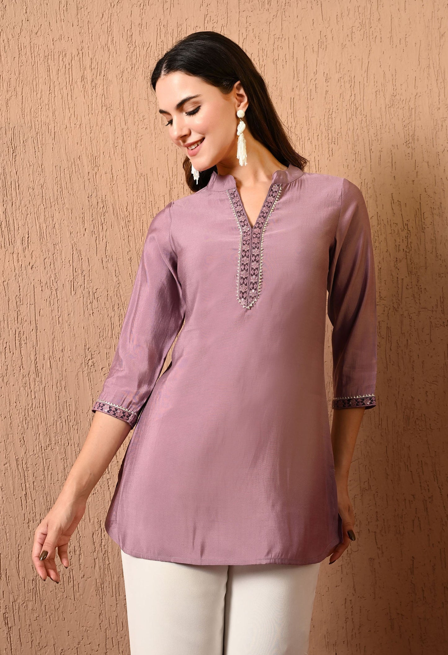 Lavender Embroidered Tunic