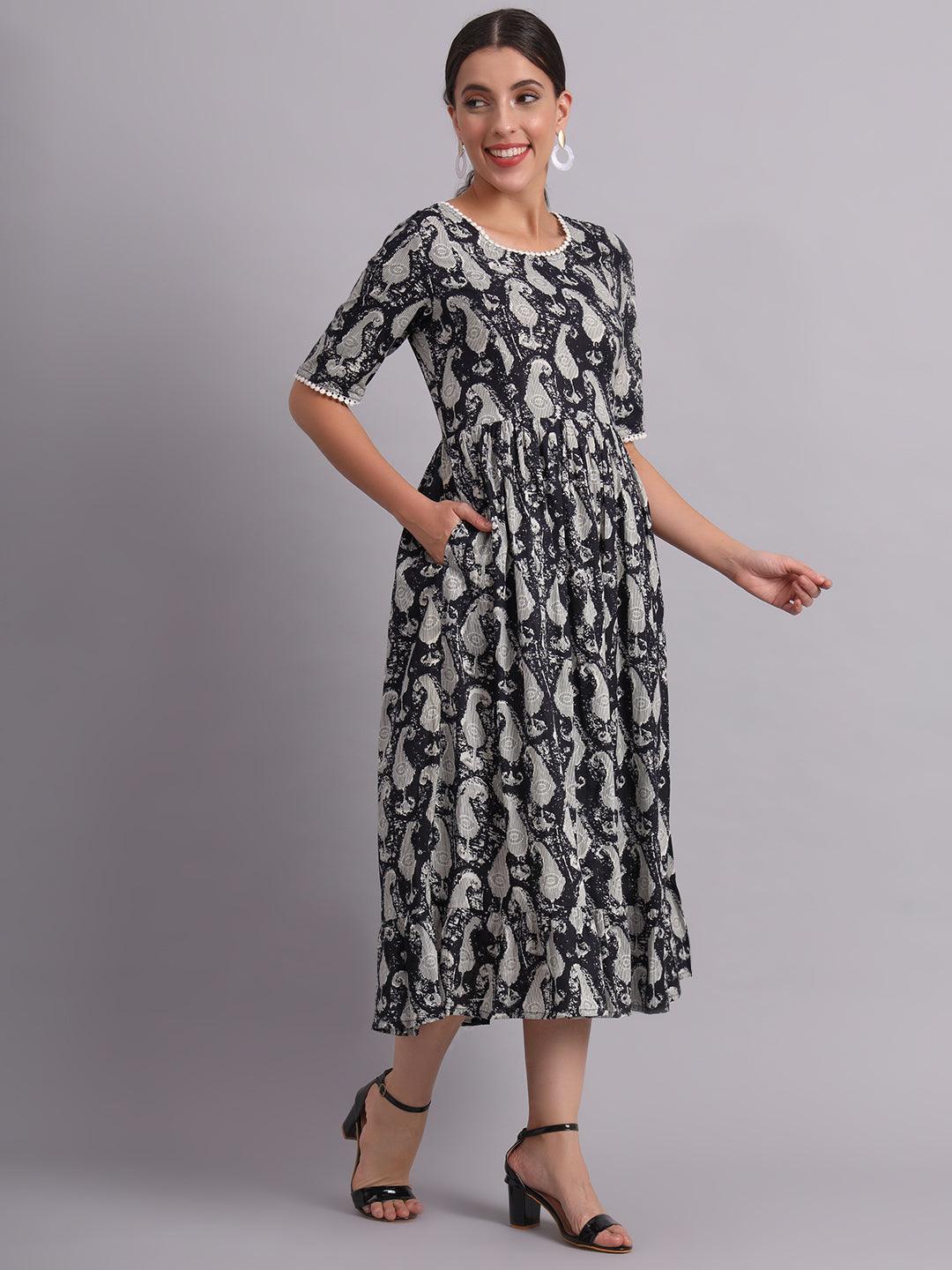 Mugal Paisley Fusion Pocket dress