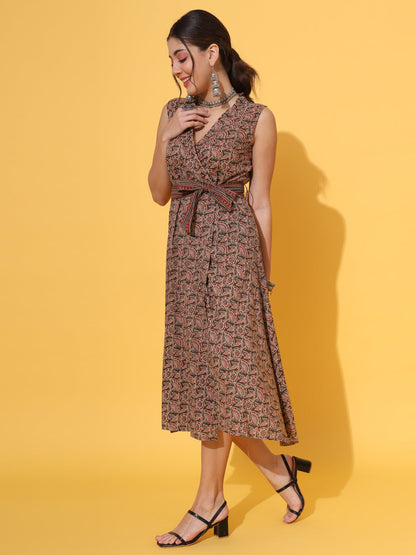 A-line Sleeveless Midi Dress