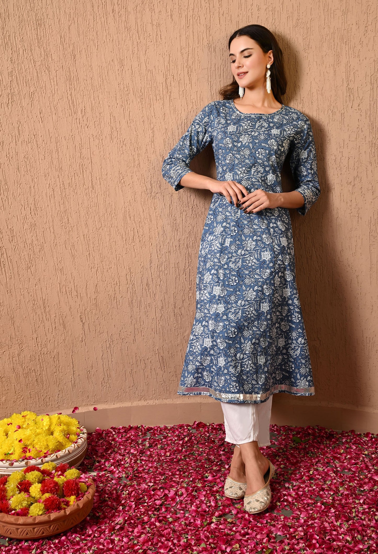 Blue Gotta Anarkali Kurta