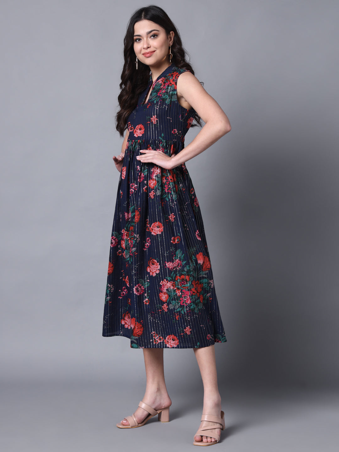 Navy Flower Dress