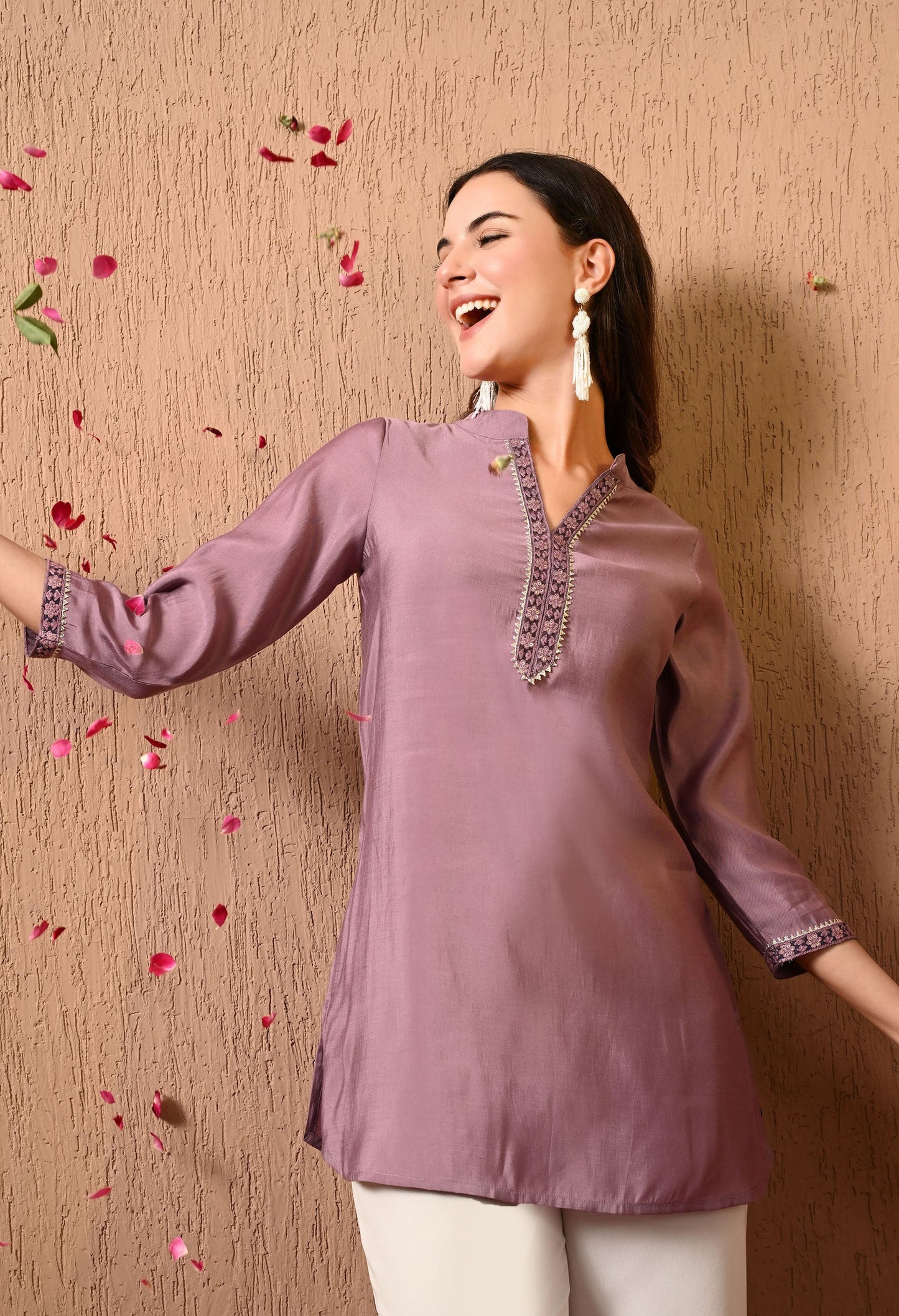 Lavender Embroidered Tunic