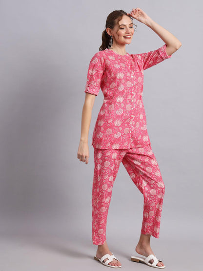 Peppy Pink Shirt and Trouser Co-ord Set - Decked Up