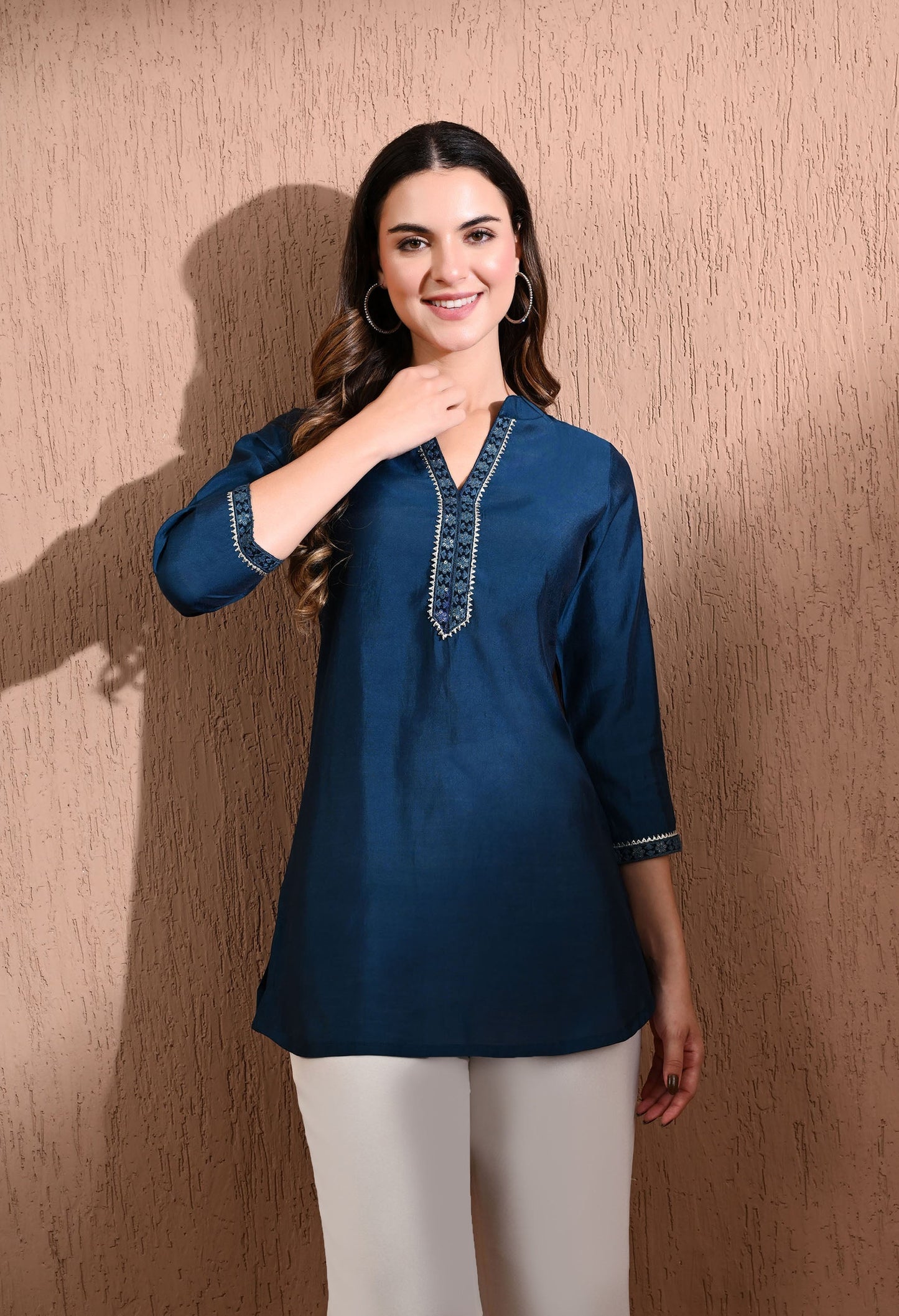 Blue Embroidered Tunic