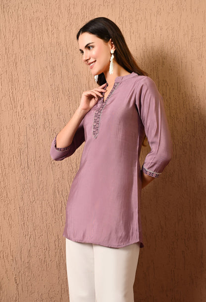 Lavender Embroidered Tunic