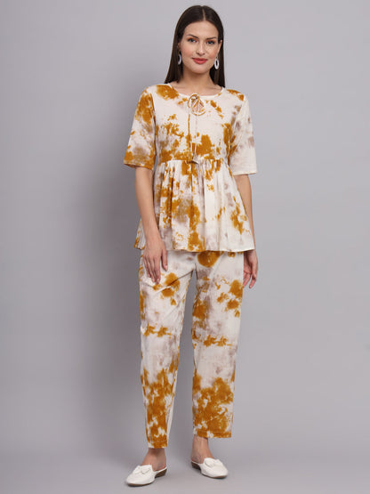 Mustard Tie-dye Co-ord Set