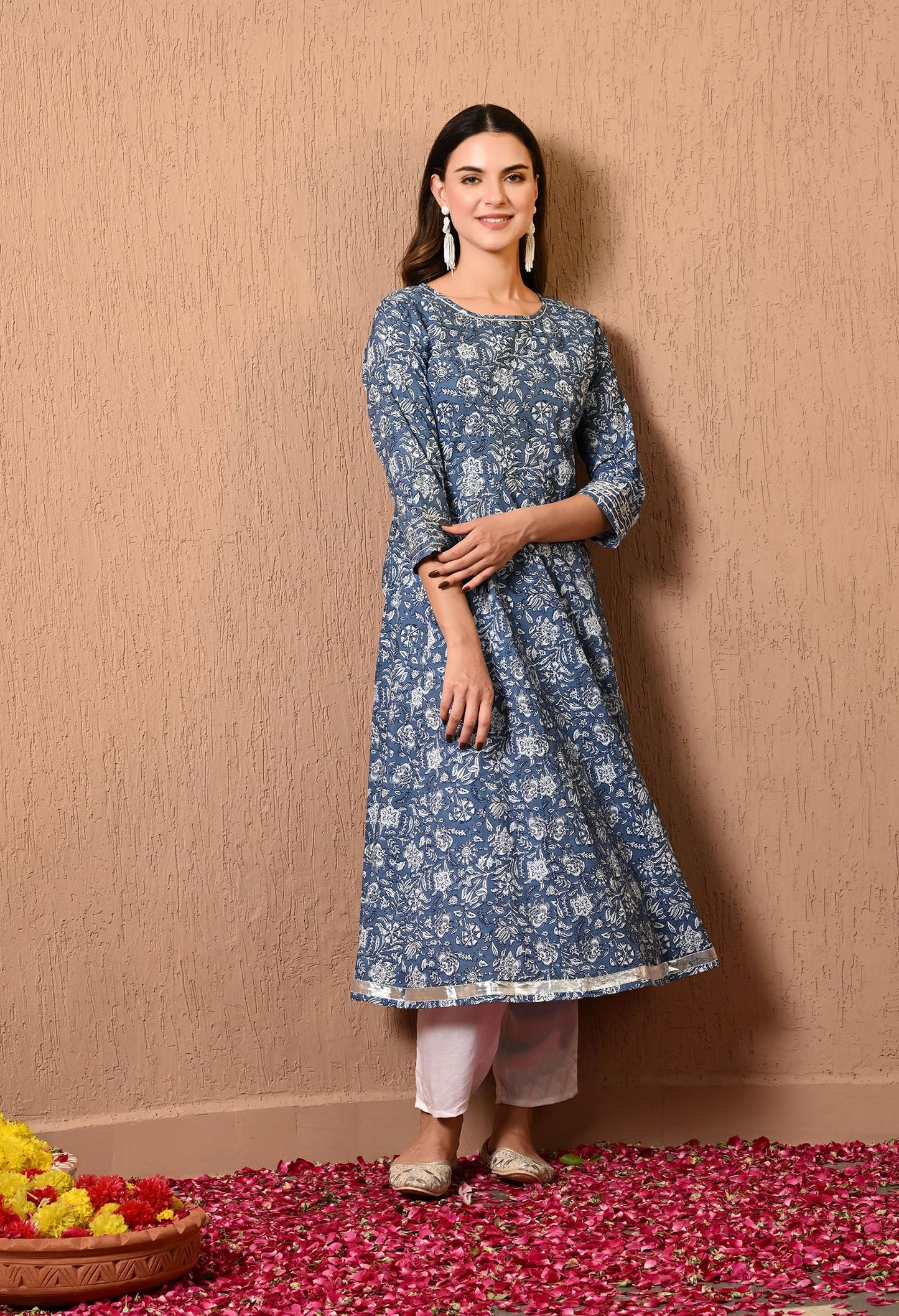 Blue Gotta Anarkali Kurta