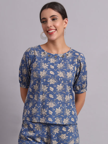 Cotton Printed  Style Top with Trouser