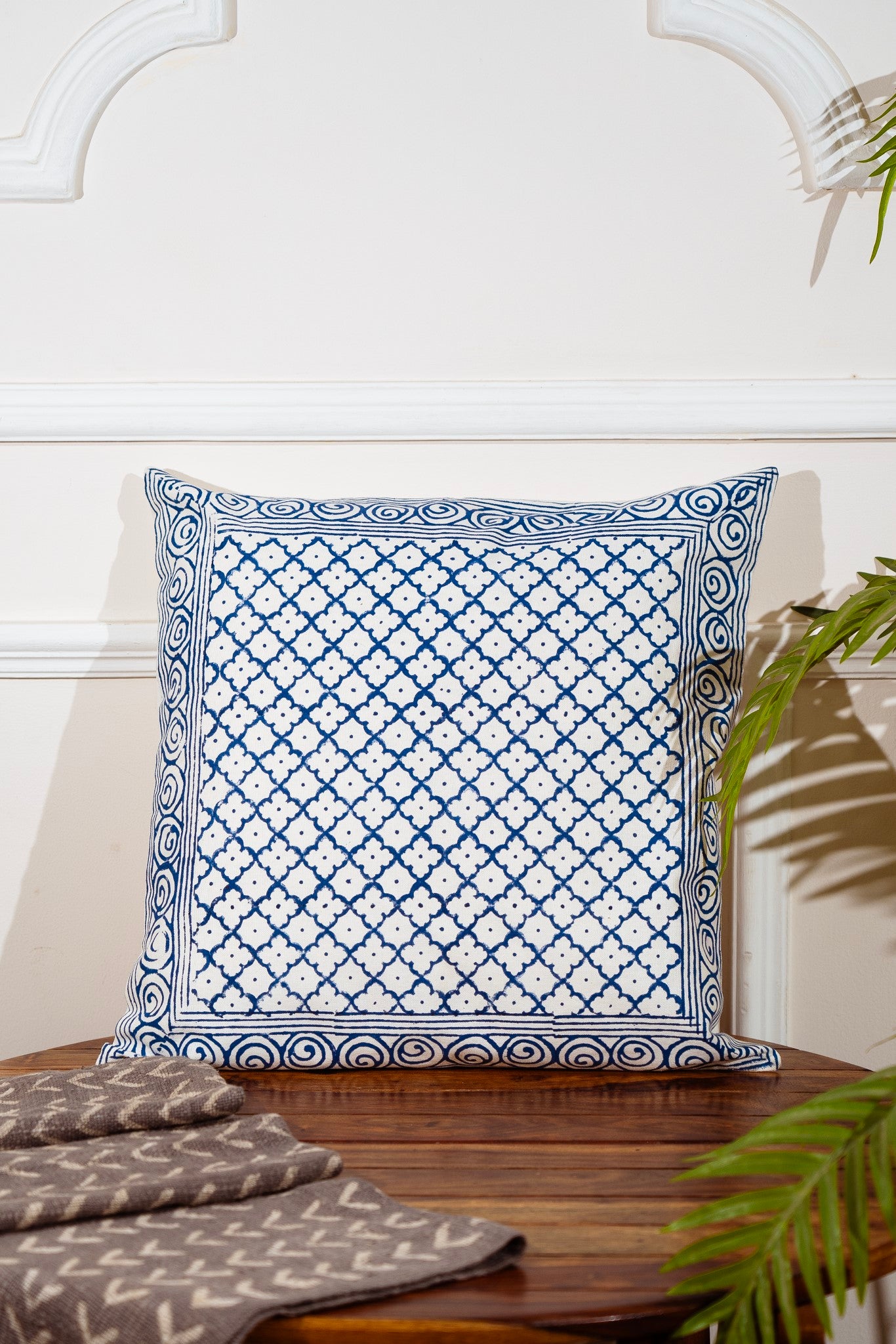 Indigo Magic Cushion Cover - Block Printed