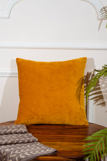 Premium Velvet Cushion Cover -  Mustard