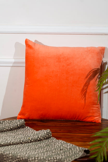 Premium Velvet Cushion Cover -  Light Orange