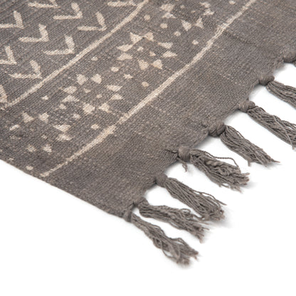 Slate Cotton Throw - Block Printed