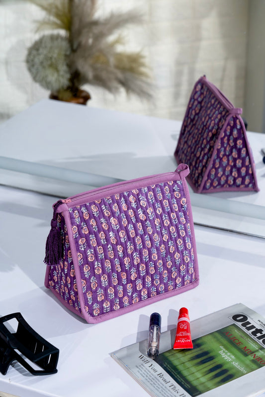 Lilac Quilted Pouch