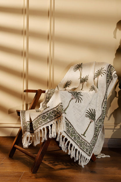 Palm Tree Cotton Throw