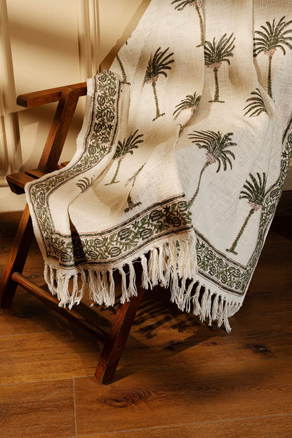 Palm Tree Cotton Throw