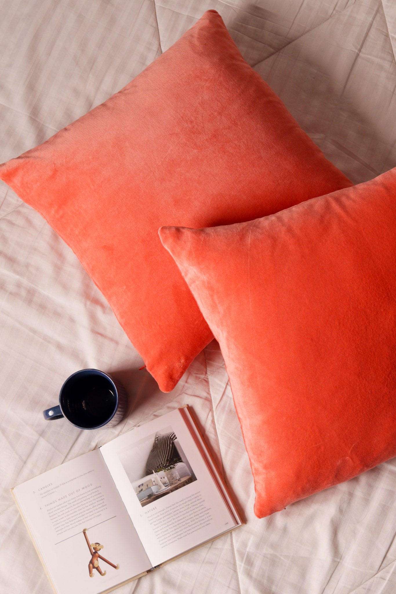 Premium Velvet Cushion Cover -  Light Orange