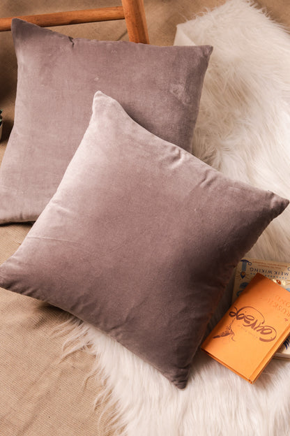 Premium Velvet Cushion Cover -  Gray